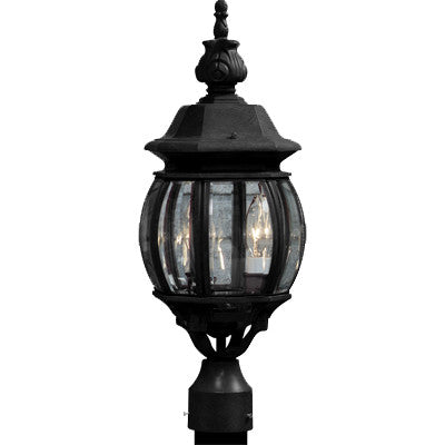 Classico 3-Light Black Lantern Post II 