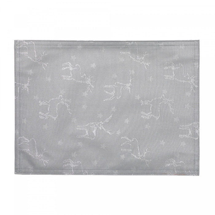 Lurex Placemat Silver Reindeer - Set of 12