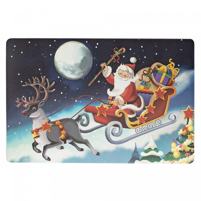 Eva Placemat Santa on Sleigh 12 x 18 - Set of 12