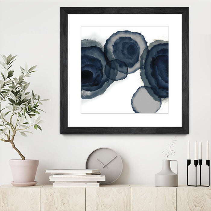 \"Blotted Ink Ii\" Matted and Framed Black 36x36 Wall Art