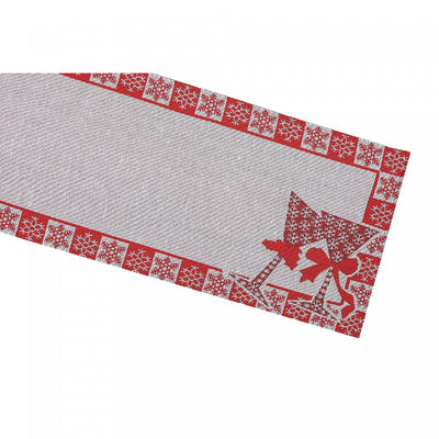 Tapestry Table Runner Square End Snowflake Border|Chemin de table en tapisserie à extrémité carrée avec bordure ornée de flocons de neige
