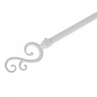 16/19mm Metal Drape Pole Set Leaf Scroll - White