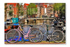 Amsterdam, Canals  Bikes 24x36 Wall Art Fabric Panel Without Frame