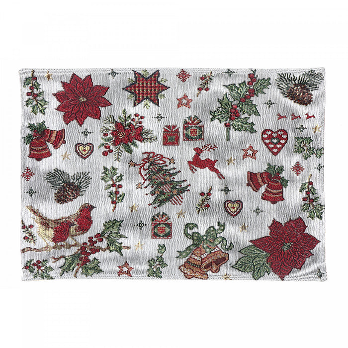 Tapestry Placemat Holiday Festivities 13 x 18 - Set of 12