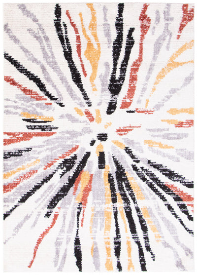 Paloma Sunburst Black, White Area Rug - 8'0" x 10'0"