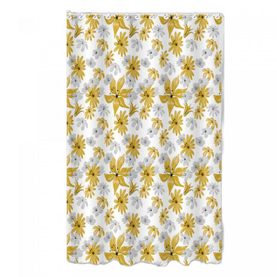 14pc Set Peva S. Curtain 12 Hooks and Bathmat Honey Mustard Shower Curtains|Ensemble 14 pièces en CAV/E moutarde au miel avec rideau de douche à 12 crochets et tapis de salle de bain