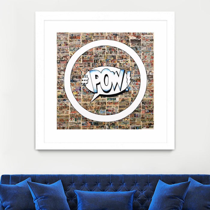 \"Smoke Circus I\" Matted and Framed White 36x36 Wall Art