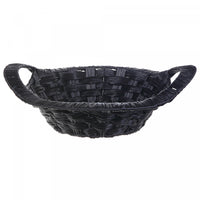 Black Weave Basket with Handle Round 12.2