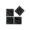 4 Pc Square Glass Coasters Black Marble