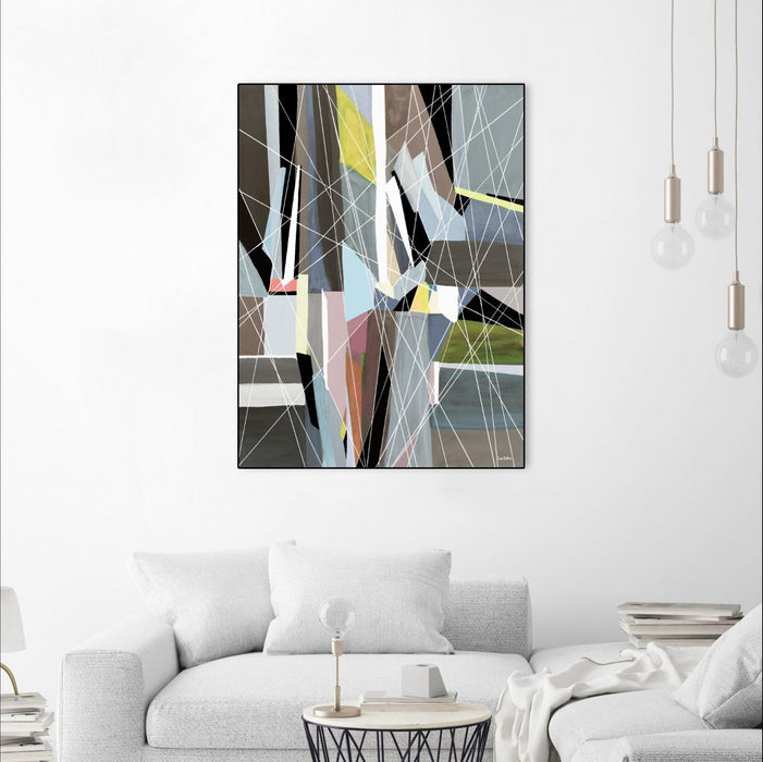 \"Oceanrain\" Canvas Framed Black 30x40 Wall Art