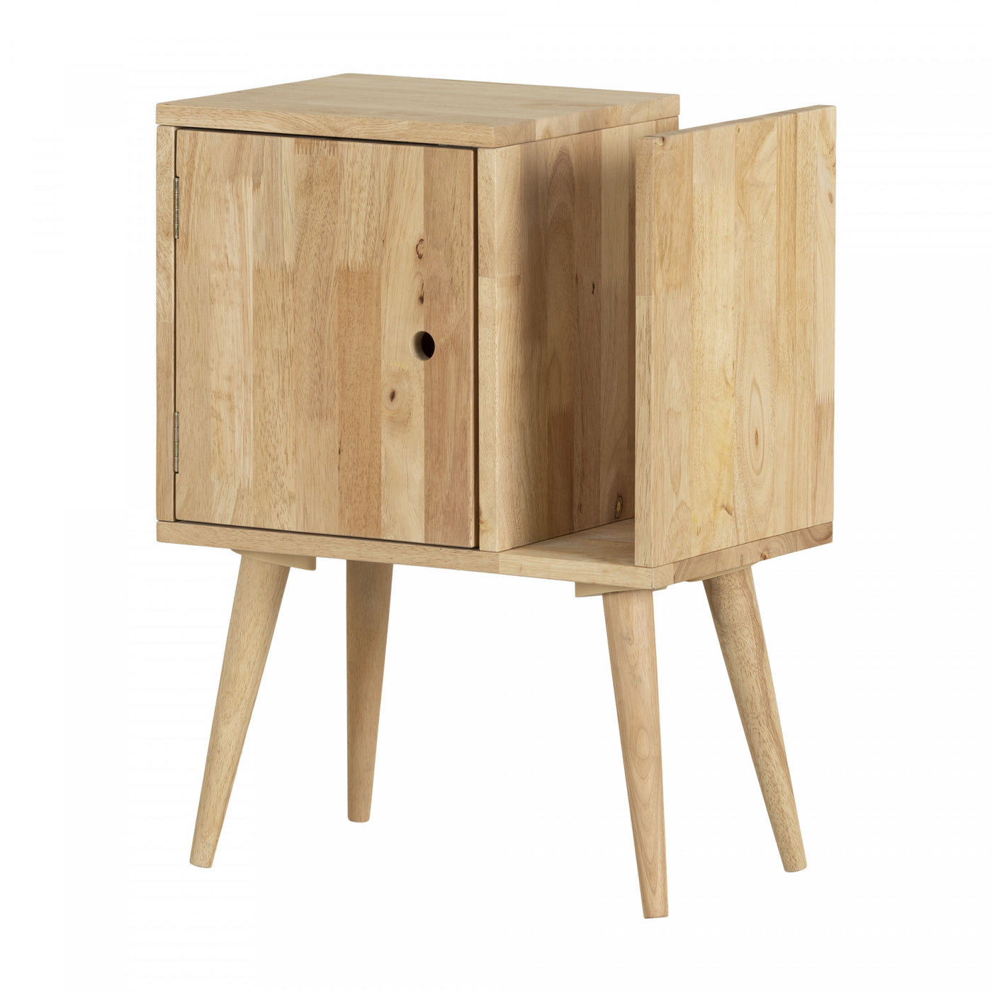 Kodali Solid Wood End Table With Storage Natural Wood