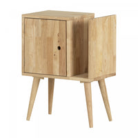 Kodali Solid Wood End Table With Storage - Natural Wood 