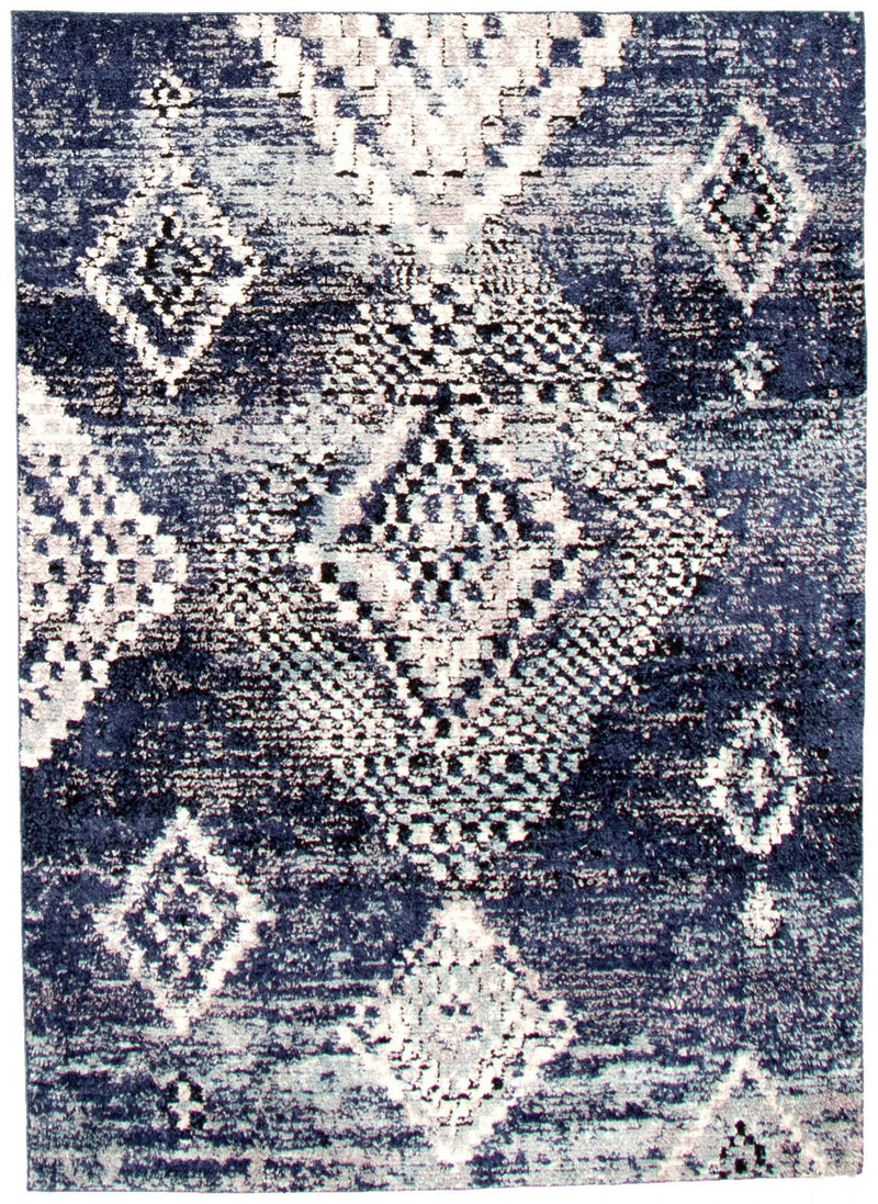 Makondo Mosaique Blue Area Rug - 6'7" x 9'6"