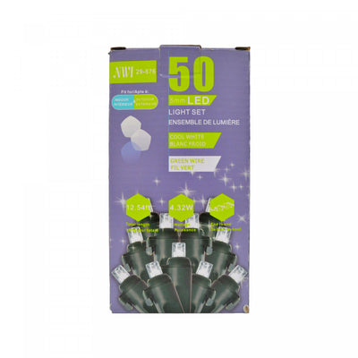 50 Lt 5mm LED Indoor/outdoor Light Set Clear Bulbs - Set of 2 Christmas Lights|Jeu de 50 lumières à DEL de 5 mm pour l’intérieur et l’extérieur avec ampoules transparentes - ensemble de 2 jeux de lumières de Noël