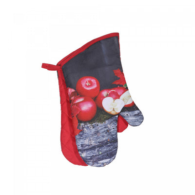 Oven Mitts 2 Pcs Fresh Apples - Set of 2|2 mitaines de four ornées de pommes fraîches - ensemble de 2