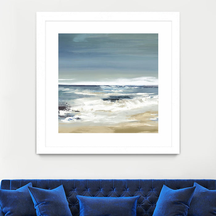 \"East Coast Ii\" Matted and Framed White 30x30 Wall Art