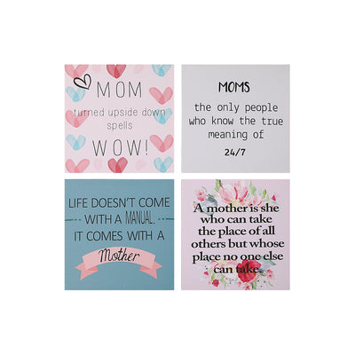 Canvas Wall Art for Moms - Set of 4 Wall Decor|Œuvre d’art murale sur toile pour les mamans en anglais- ensemble de 4 décorations murales