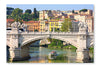 Ponte Vittorio Emanuele Ii In Rome, Italy 24x36 Wall Art Frame And Fabric Panel
