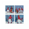 Christmas 8\" Square Ceramic Trivet Gnome Coaster - Set of 4
