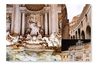 Collage of Trevi Fountain 28x42 Wall Art Fabric Panel Without Frame