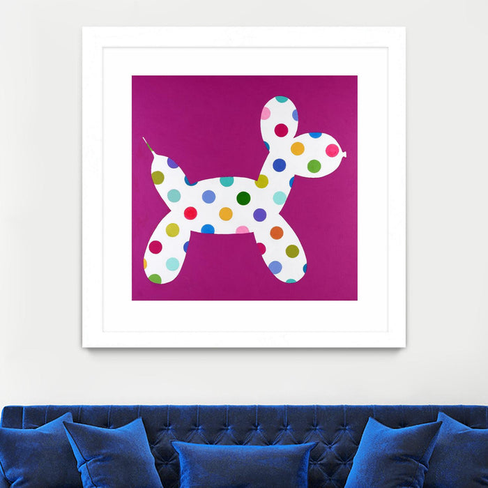\"Dottie\" Matted and Framed White 36x36 Wall Art