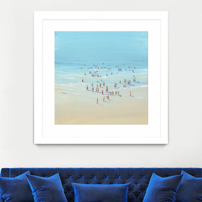 \"Beach Day Ii\" Matted and Framed White 36x36 Wall Art