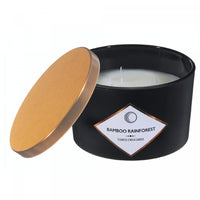 14oz 3 Wick Matte Black Scented Candle Bamboo Rainforest