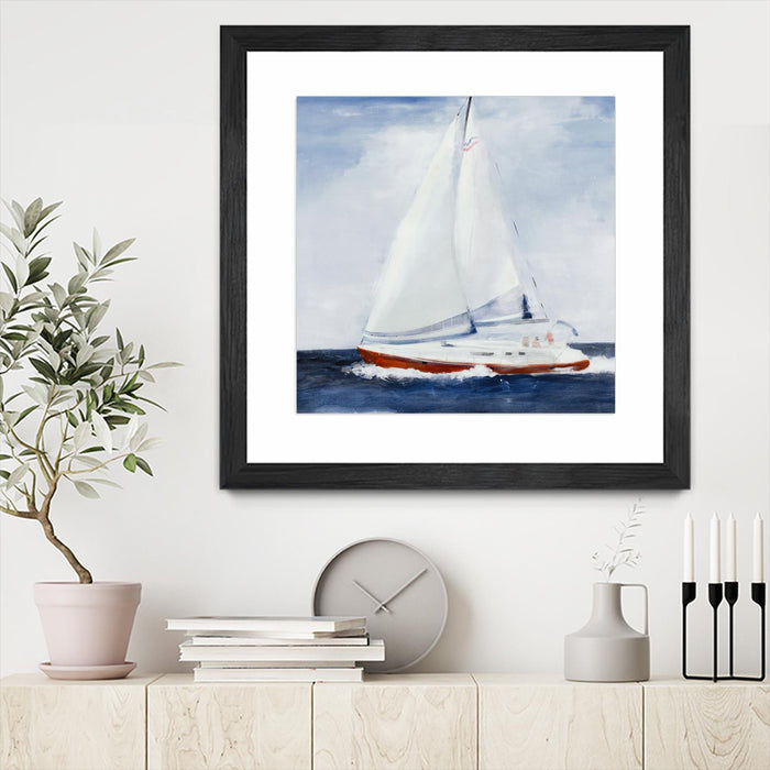 \"Chasing The Sun\" Matted and Framed Black 30x30 Wall Art