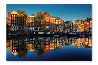 Beautiful Night in Amsterdam 28x42 Wall Art Fabric Panel Without Frame