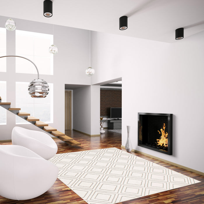 August Geod White-Grey 6'7\" x 9'6\" Area Rug