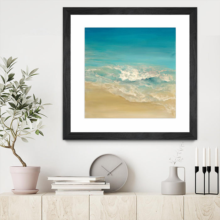 \"Coastal Viewpoint Ii\" Matted and Framed Black 36x36 Wall Art
