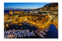 Aerial View On Fontvieille And Monaco Harbor With Luxury Yachts 24x36 Wall Art Frame And Fabric Panel