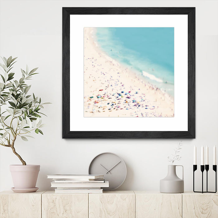 \"Beach Love\" Matted and Framed Black 36x36 Wall Art