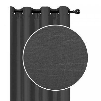 Faux Silk Panel With 8 Grommets Grey - Set of 2 Drapes and Blinds|Panneau en similisoie grise avec 8 œillets - ensemble de 2 rideaux et stores