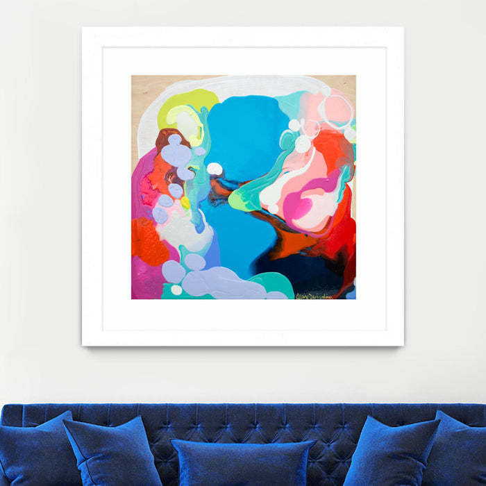 \"Traveling Back In Time\" Matted and Framed White 36x36 Wall Art