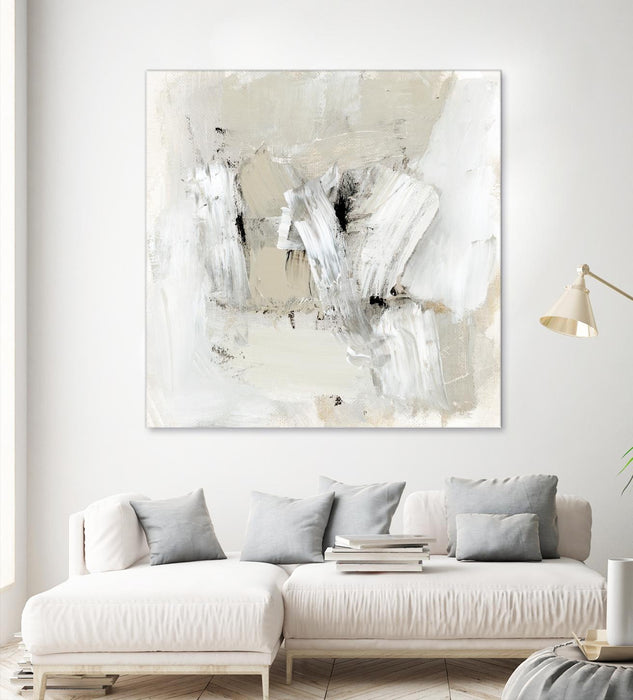 \"Neutral Brushstrokes I\" Giant Art 54x54 Wall Art