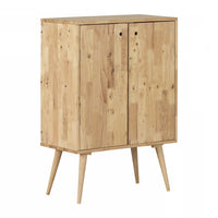 Kodali Narrow Solid Wood Buffet With Wine Storage - Natural Wood 
