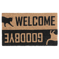Coir Door Mat Cat - Welcome/goodbye Floormat