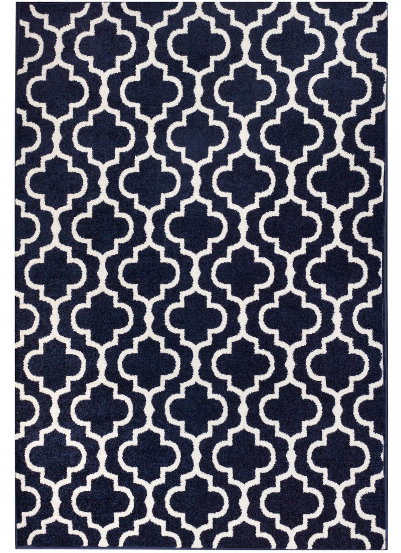 Lav Lat Navy 4x6 Area Rug