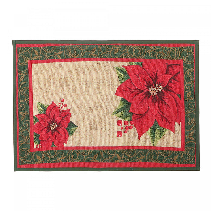 Tapestry Floor Rug Poinsettia
