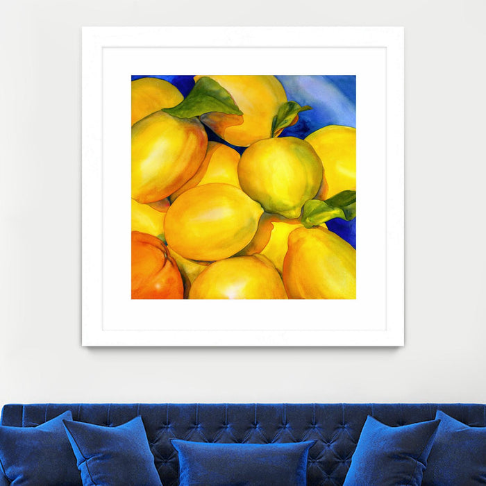 \"Zest For Life\" Matted and Framed White 36x36 Wall Art
