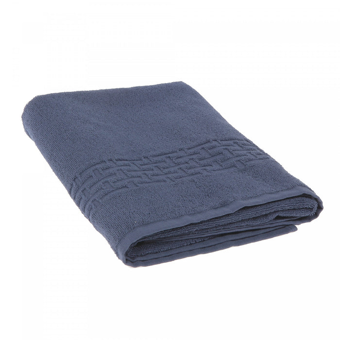 Basketweave Bath Towel 27 x 50 Navy Blue - Set of 2 Towels