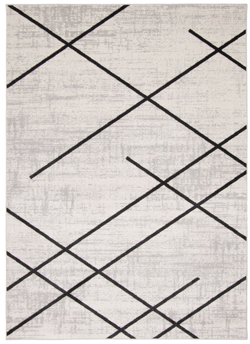 Damali Ivory/Black Machine Washable Area Rug - 8'0\" x 10'0\"