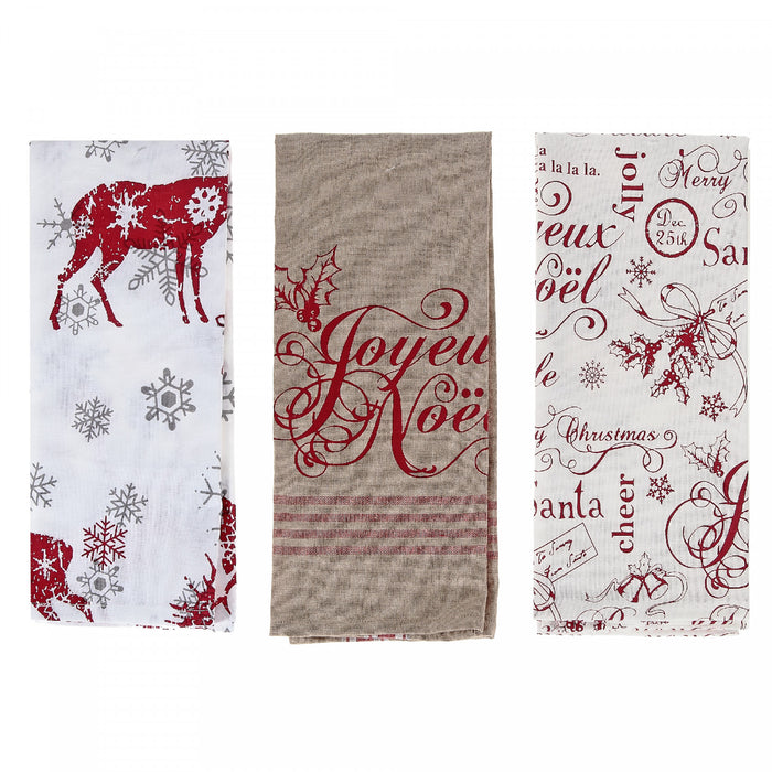 Printed Joyeux Noel Cotton Kitchen Towel 