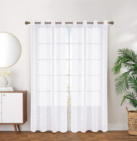 Diamond Grommet Pair of White Panels - 54x84