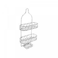 Chrome Shower Caddy With 3 Tiers Swirls Bath Accessories