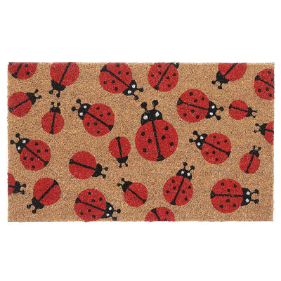 Coir Door Mat Crawling Ladybugs Floormat|Paillasson en fibre de coco orné de coccinelle se promenant