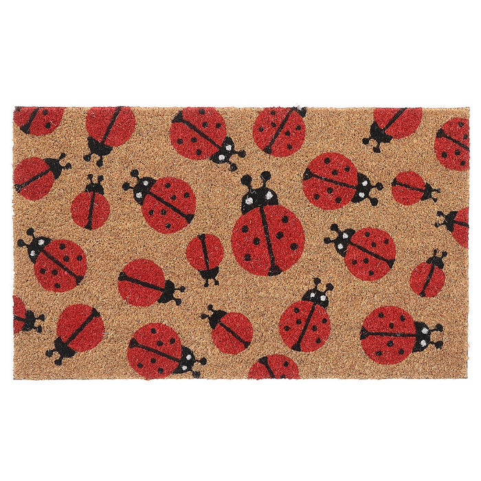 Coir Door Mat Crawling Ladybugs Floormat