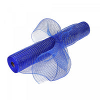 Mesh Ribbon Blue with Silver Stripes 21