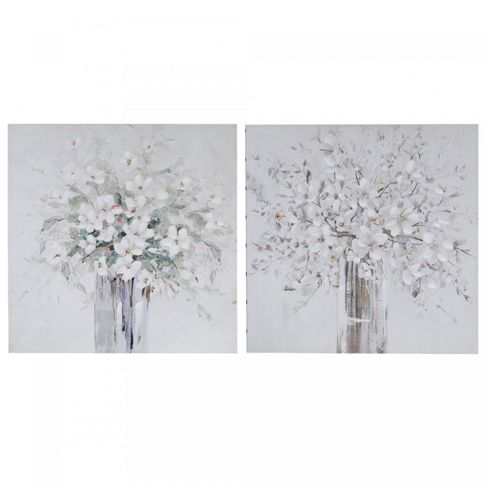 Hand Painted Canvas Wall Art Fresh Bouquet 24 x 24 - Set of 2 Wall Decor